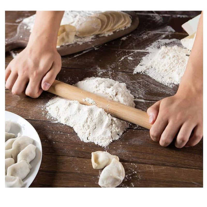 IELEK Non-stick Rolling Pin Wood Dough Roller Classic for Baking Cookie Pastry Pizza - Image 5